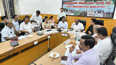 Union Minister HDK meeting with officers Mandya