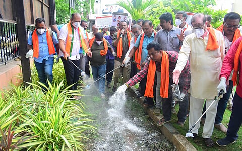 BJP workers protest Mandya