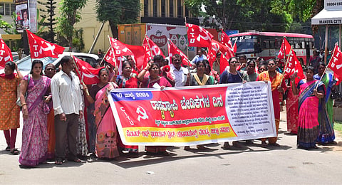 CITU activists protest Mandya