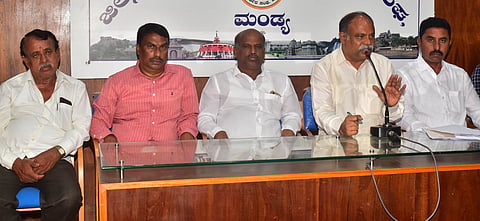Former MLA Annadani press conference Mandya