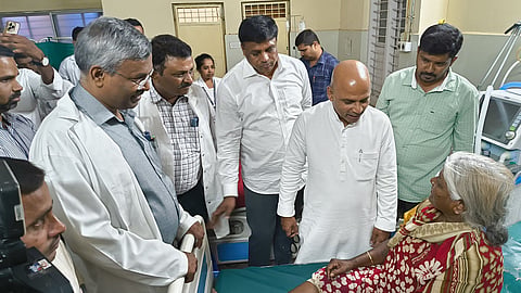 Minister Dr. Sharan Prakash R. Patil meeting Mandya