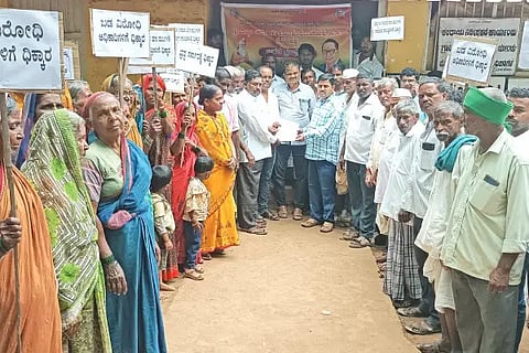 Protest against Valmiki Corporation scam