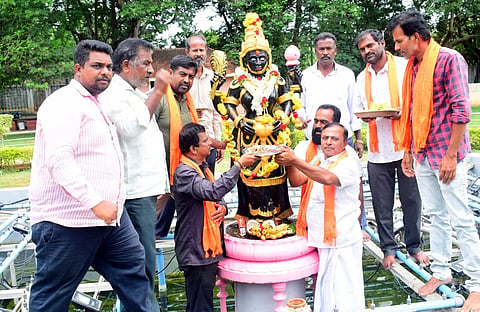 Puja to Kaveri Mathe statue mandya