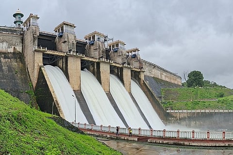 Release of water from Harangi to the river