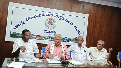 Victory against Income Tax Department Senior Cooperator Channappa Press Conference Mandya