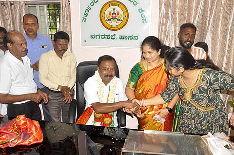 ಅಧಿಕಾರ ಸ್ವೀಕರಿಸಿದ ನಗರಸಭೆ ಅಧ್ಯಕ್ಷ, ಉಪಾಧ್ಯಕ್ಷರು