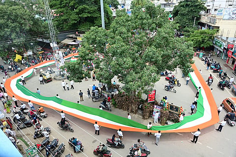 500 meter long flag march Mandya