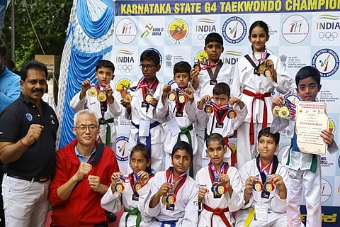 Achievement of Kushalanagar students in Taekwondo