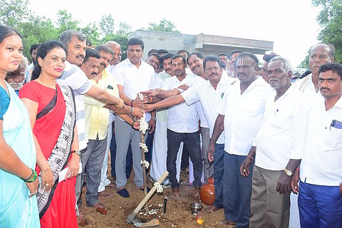 Bhoomi Puja for Agriculture Department building in Basaralu village