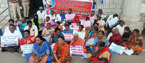 Dalit Rights Committee workers protest Mandya