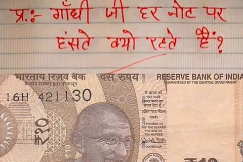 Gandhi Smile on Currency