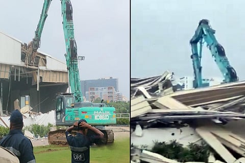 HYDRA officials start demolishing actor Nagarjunas N Convention at Madhapur