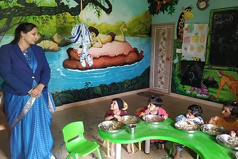 Judge's visit to Anganwadi