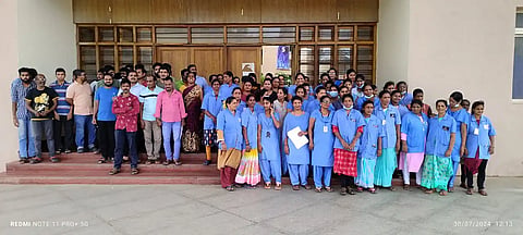 Krims out source employees strike