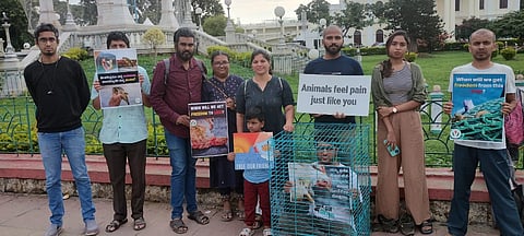 Protest by animal rights activists in Mysore