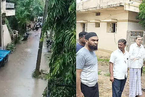 Rain water entered the house and spread