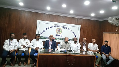 Right to Information Forum press conference Mandya