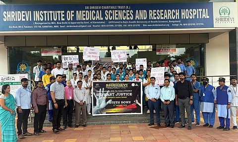 Shridevi Hospital Doctors Protest Photos 01