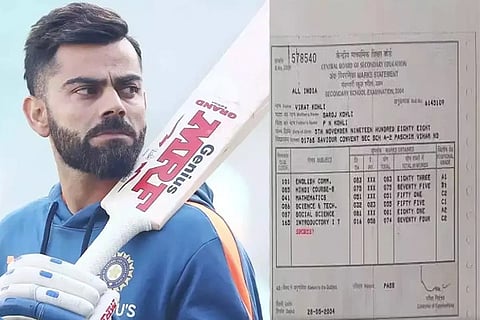 Virat Kohli SSLC Marks card