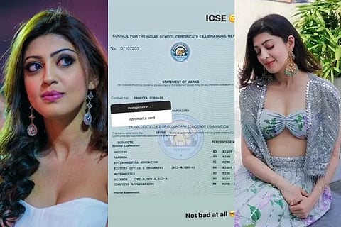 pranitha 10th marks card