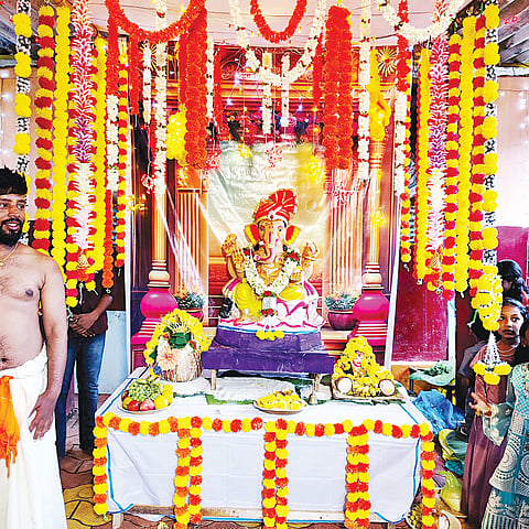 ಶ್ರೀರಾಮ ಮಂದಿರದಲ್ಲಿ ಗೌರಿ-ಗಣೇಶ ಮೂರ್ತಿ ಪ್ರತಿಷ್ಠಾಪನೆ