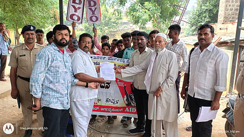 AIDYO protest railway work koppal