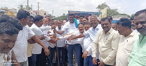 mla Raghavendra hitnala stoning ceremony koppal