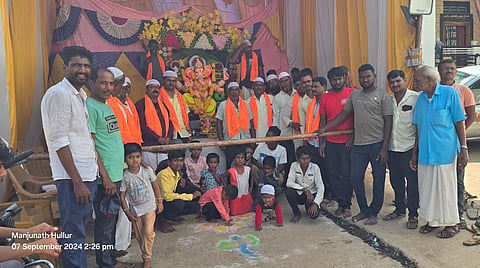 ganesh chatutrhi muslims celebrates festival hanumasagara village koppal
