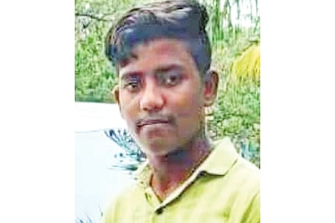 A young man died after the wheel of the tipper ran over him