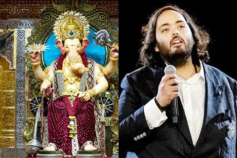 Anant Ambani Donates 20 Kg Gold Crown To Lalbaugcha Raja For Ganesh In Mumbai
