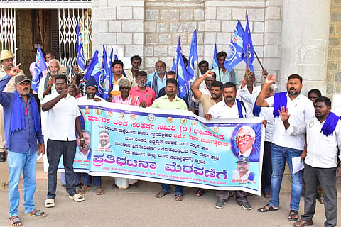 Dalitha Sangharsh Committee protest Mandya