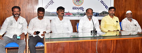 Former MLA Annadani press conference Mandya