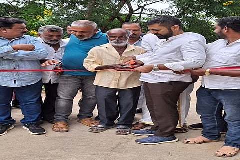 Inauguration of concrete road