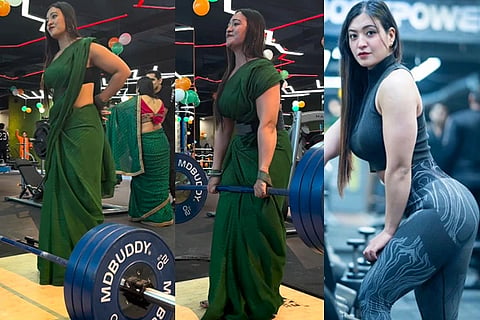 Saree Woman Gym