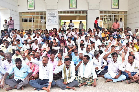 Taskwork employees protest Mandya