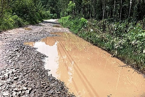 The condition of roads in Kodagu district is deplorable