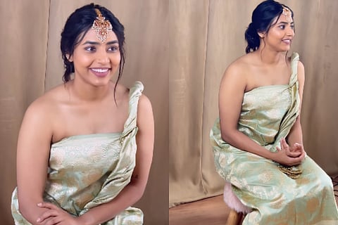 actress sapthami gowda saree video