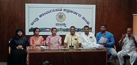 Gram Panchayat members press conference Mandya