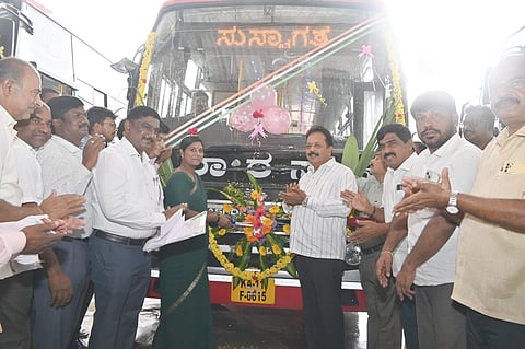 Launch of new transport bus services Mandya
