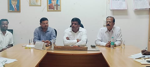 MLA Ravikumar meeting with officials Mandya