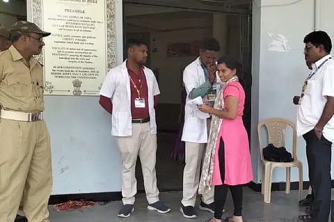 Otoscope Machine, Ear Inspection of Examinees, Muddebihala, Village Administrator, Electronic Machine, District Collector, T.Bhubalan