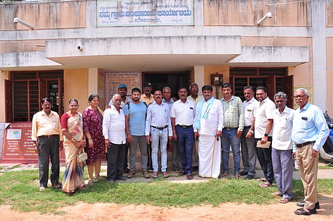 Protest against Belur Gram Panchayat Mandya