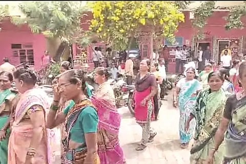 Protest demanding supply of drinking water