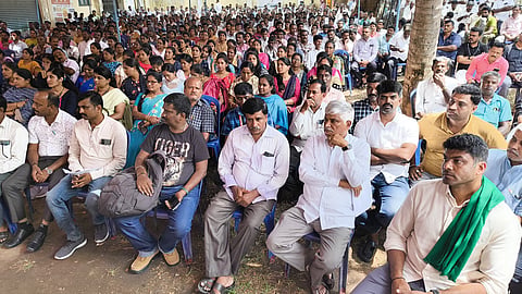 Rural development and panchayat raj department employees protest Mandya