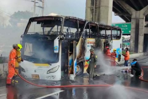School bus fire 25 children on board feared dead