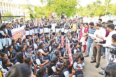 Students protest against Mysore University