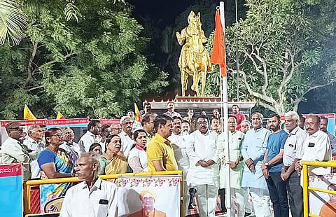 Basaveshwara idol installation