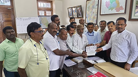 Petition submission by disabled government employees Mandya