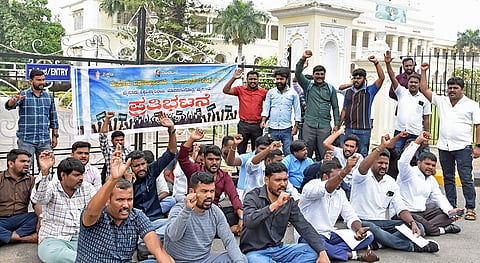 Protest by Mysore University Researchers' Association