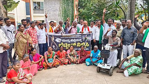 Protests by various organisations Mandya